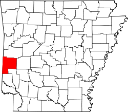 Karte von Polk County innerhalb von Arkansas