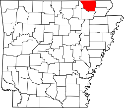 Karte von Randolph County innerhalb von Arkansas