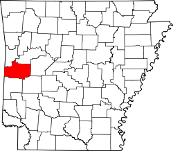 Karte von Scott County innerhalb von Arkansas