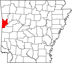 Karte von Sebastian County innerhalb von Arkansas