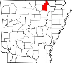 Karte von Sharp County innerhalb von Arkansas