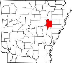 Karte von Woodruff County innerhalb von Arkansas