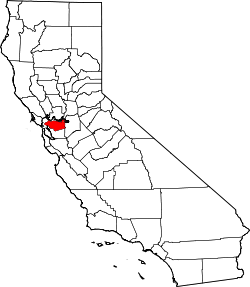 Karte von Contra Costa County innerhalb von Kalifornien