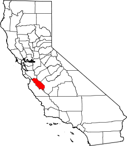 Karte von San Benito County innerhalb von Kalifornien