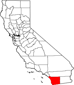 Karte von San Diego County innerhalb von Kalifornien