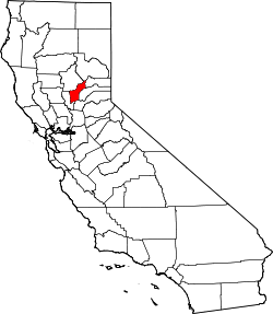 Karte von Yuba County innerhalb von Kalifornien