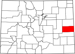 Karte von Cheyenne County innerhalb von Colorado
