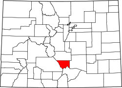 Karte von Custer County innerhalb von Colorado