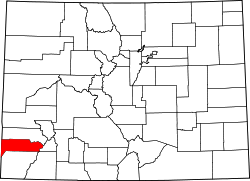 Karte von Dolores County innerhalb von Colorado
