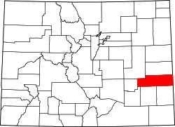 Karte von Kiowa County innerhalb von Colorado