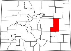 Karte von Lincoln County innerhalb von Colorado