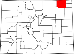 Karte von Logan County innerhalb von Colorado