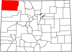 Karte von Moffat County innerhalb von Colorado