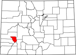 Karte von Ouray County innerhalb von Colorado