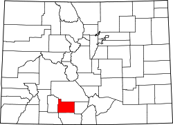 Karte von Rio Grande County innerhalb von Colorado