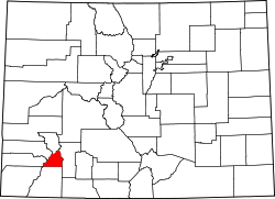 Karte von San Juan County innerhalb von Colorado
