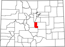 Karte von Teller County innerhalb von Colorado