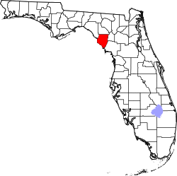Karte von Dixie County innerhalb von Florida