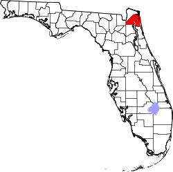 Karte von Duval County innerhalb von Florida