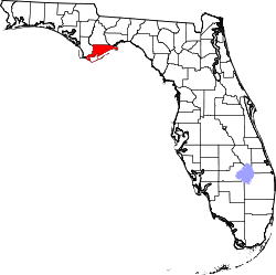 Karte von Franklin County innerhalb von Florida
