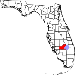Karte von Glades County innerhalb von Florida