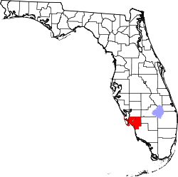 Karte von Lee County innerhalb von Florida