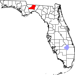 Karte von Leon County innerhalb von Florida