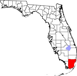 Karte von Miami-Dade County innerhalb von Florida