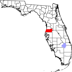 Karte von Pasco County innerhalb von Florida