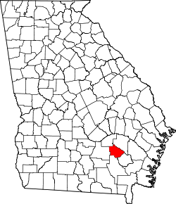 Karte von Bacon County innerhalb von Georgia
