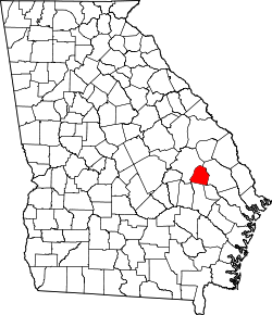 Karte von Candler County innerhalb von Georgia