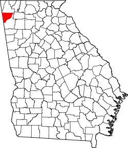 Karte von Chattooga County innerhalb von Georgia