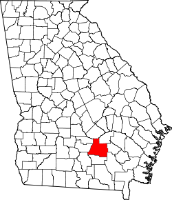 Karte von Coffee County innerhalb von Georgia