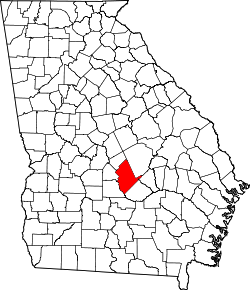 Karte von Dodge County innerhalb von Georgia