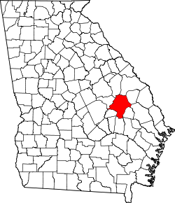 Karte von Emanuel County innerhalb von Georgia