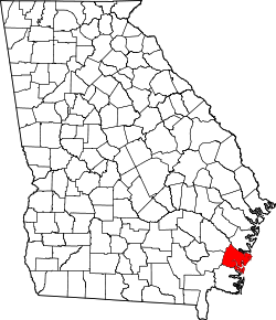 Karte von Glynn County innerhalb von Georgia