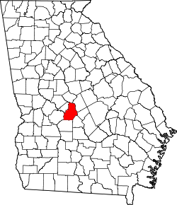 Karte von Houston County innerhalb von Georgia