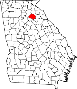 Karte von Jackson County innerhalb von Georgia
