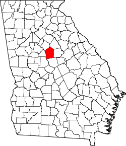 Karte von Jasper County innerhalb von Georgia