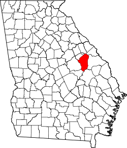 Karte von Jefferson County innerhalb von Georgia