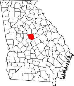 Karte von Jones County innerhalb von Georgia