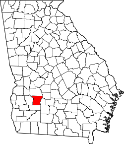 Karte von Lee County innerhalb von Georgia