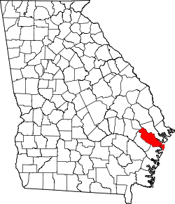 Karte von Liberty County innerhalb von Georgia