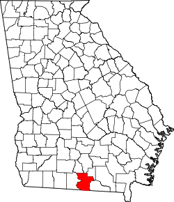 Karte von Lowndes County innerhalb von Georgia