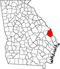 Karte von Screven County innerhalb von Georgia