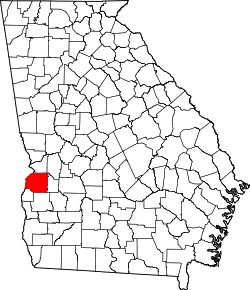 Karte von Stewart County innerhalb von Georgia