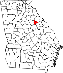 Karte von Taliaferro County innerhalb von Georgia