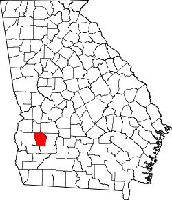 Karte von Terrell County innerhalb von Georgia