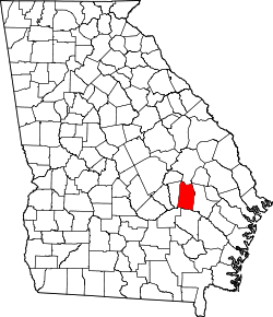 Karte von Toombs County innerhalb von Georgia