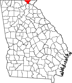 Karte von Towns County innerhalb von Georgia